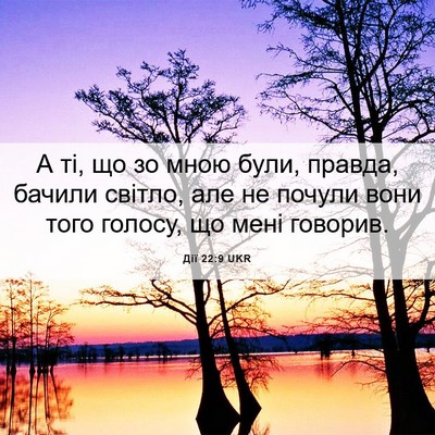 Picture 06 - Дії 22:9 UKR - А ті, що зо мною були, - Bible Verse Picture
