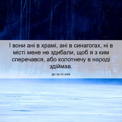 Picture 06 - Дії 24:12 UKR - І вони ані в храмі, ані в - Bible Verse Picture