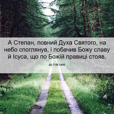 Picture 06 - Дії 7:55 UKR - А Степан, повний Духа - Bible Verse Picture