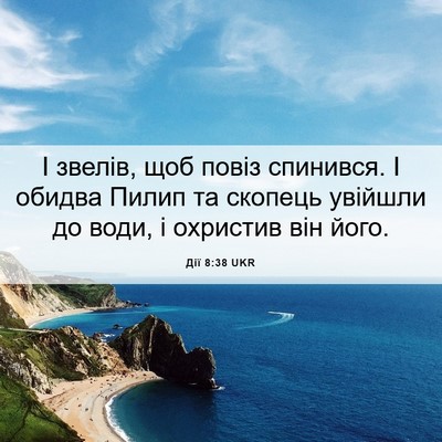 Picture 06 - Дії 8:38 UKR - І звелів, щоб повіз - Bible Verse Picture