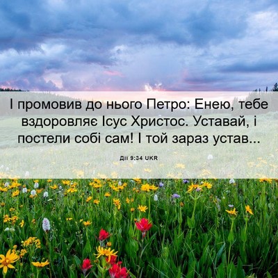 Picture 06 - Дії 9:34 UKR - І промовив до нього Петро: - Bible Verse Picture