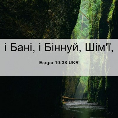 Picture 06 - Ездра 10:38 UKR - і Бані, і Біннуй, - Bible Verse Picture