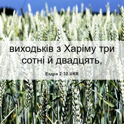 Picture 06 - Ездра 2:32 UKR - виходьків з Харіму три - Bible Verse Picture