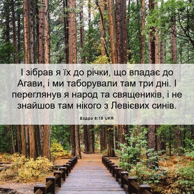 Picture 06 - Ездра 8:15 UKR - І зібрав я їх до річки, що - Bible Verse Picture