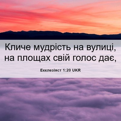 Picture 06 - Екклезіяст 1:20 UKR - Кличе мудрість на вулиці, - Bible Verse Picture