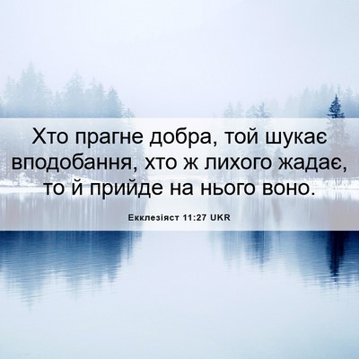 Picture 06 - Екклезіяст 11:27 UKR - Хто прагне добра, той шукає - Bible Verse Picture