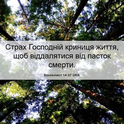 Picture 06 - Екклезіяст 14:27 UKR - Страх Господній криниця - Bible Verse Picture