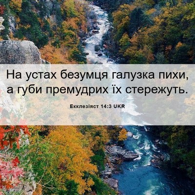 Picture 06 - Екклезіяст 14:3 UKR - На устах безумця галузка - Bible Verse Picture