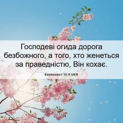 Picture 06 - Екклезіяст 15:9 UKR - Господеві огида дорога - Bible Verse Picture