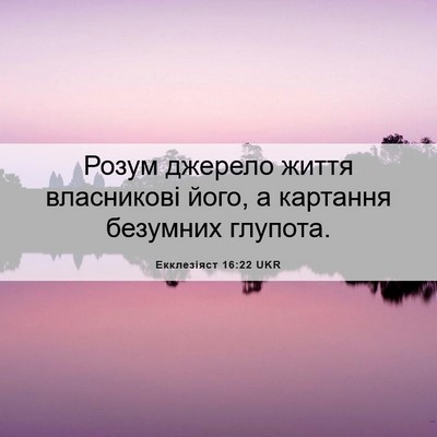 Picture 06 - Екклезіяст 16:22 UKR - Розум джерело життя - Bible Verse Picture