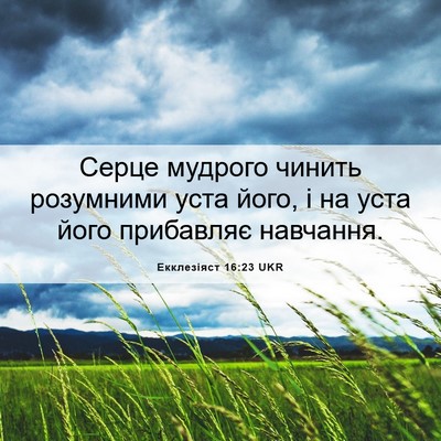 Picture 06 - Екклезіяст 16:23 UKR - Серце мудрого чинить - Bible Verse Picture