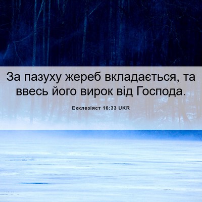 Picture 06 - Екклезіяст 16:33 UKR - За пазуху жереб - Bible Verse Picture