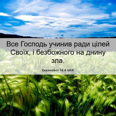 Picture 06 - Екклезіяст 16:4 UKR - Все Господь учинив ради - Bible Verse Picture