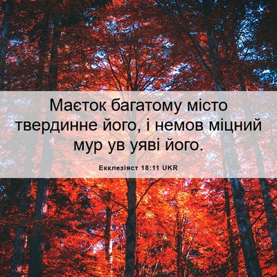 Picture 06 - Екклезіяст 18:11 UKR - Маєток багатому місто - Bible Verse Picture