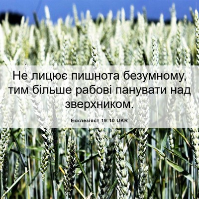 Picture 06 - Екклезіяст 19:10 UKR - Не лицює пишнота - Bible Verse Picture