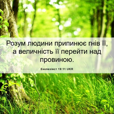 Picture 06 - Екклезіяст 19:11 UKR - Розум людини припинює гнів - Bible Verse Picture