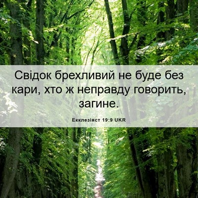 Picture 06 - Екклезіяст 19:9 UKR - Свідок брехливий не буде - Bible Verse Picture