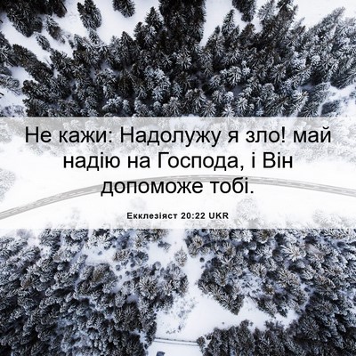 Picture 06 - Екклезіяст 20:22 UKR - Не кажи: Надолужу я зло! май - Bible Verse Picture