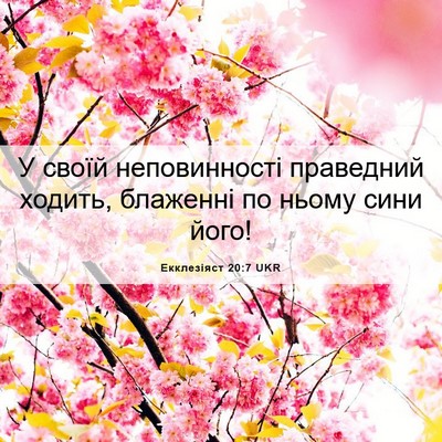 Picture 06 - Екклезіяст 20:7 UKR - У своїй неповинності - Bible Verse Picture