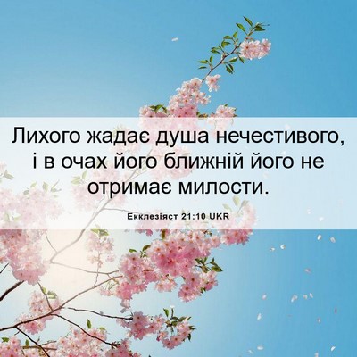 Picture 06 - Екклезіяст 21:10 UKR - Лихого жадає душа - Bible Verse Picture