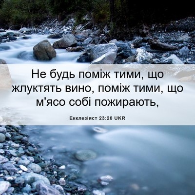 Picture 06 - Екклезіяст 23:20 UKR - Не будь поміж тими, що - Bible Verse Picture