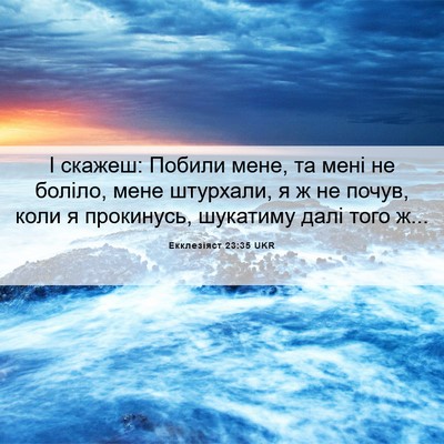 Picture 06 - Екклезіяст 23:35 UKR - І скажеш: Побили мене, та - Bible Verse Picture
