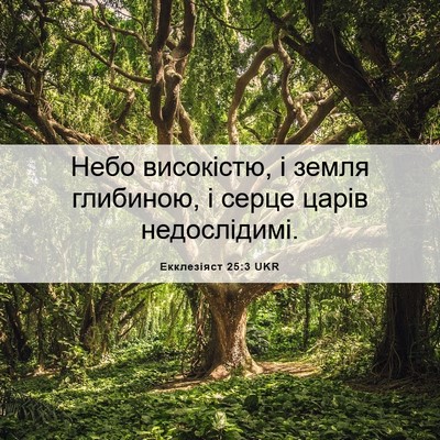 Picture 06 - Екклезіяст 25:3 UKR - Небо високістю, і земля - Bible Verse Picture