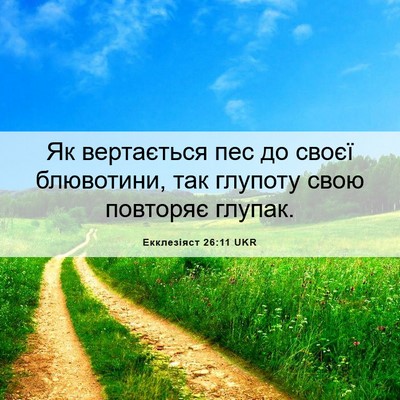 Picture 06 - Екклезіяст 26:11 UKR - Як вертається пес до своєї - Bible Verse Picture