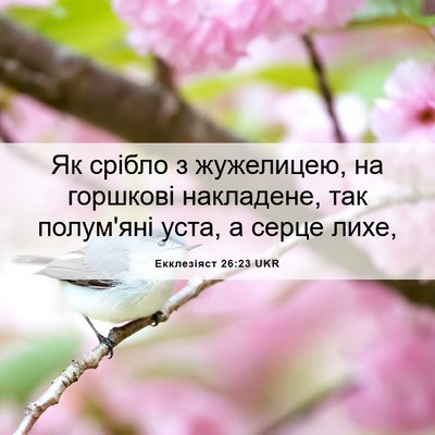 Picture 06 - Екклезіяст 26:23 UKR - Як срібло з жужелицею, на - Bible Verse Picture