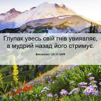 Picture 06 - Екклезіяст 29:11 UKR - Глупак увесь свій гнів - Bible Verse Picture