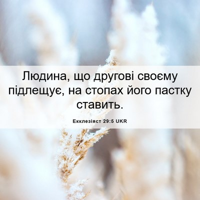 Picture 06 - Екклезіяст 29:5 UKR - Людина, що другові своєму - Bible Verse Picture