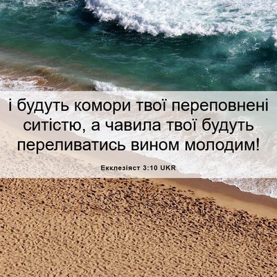 Picture 06 - Екклезіяст 3:10 UKR - і будуть комори твої - Bible Verse Picture