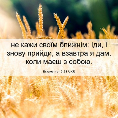 Picture 06 - Екклезіяст 3:28 UKR - не кажи своїм ближнім: Іди, - Bible Verse Picture