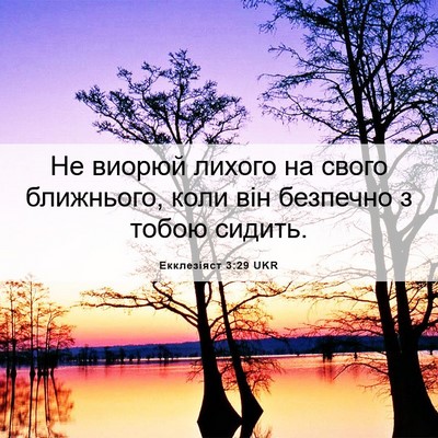 Picture 06 - Екклезіяст 3:29 UKR - Не виорюй лихого на свого - Bible Verse Picture
