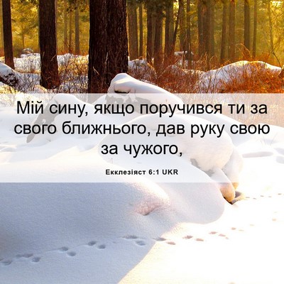 Picture 06 - Екклезіяст 6:1 UKR - Мій сину, якщо поручився ти - Bible Verse Picture