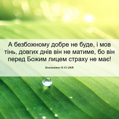 Picture 06 - Екклезіяст 8:13 UKR - А безбожному добре не буде, - Bible Verse Picture