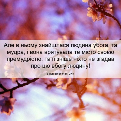 Picture 06 - Екклезіяст 9:15 UKR - Але в ньому знайшлася - Bible Verse Picture