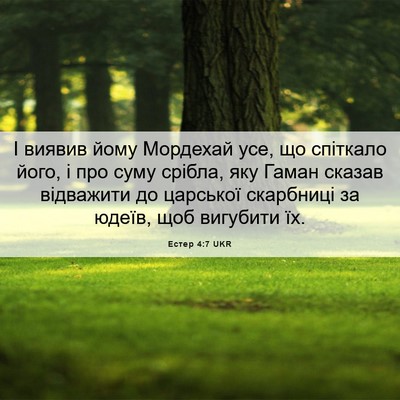 Picture 06 - Естер 4:7 UKR - І виявив йому Мордехай усе, - Bible Verse Picture