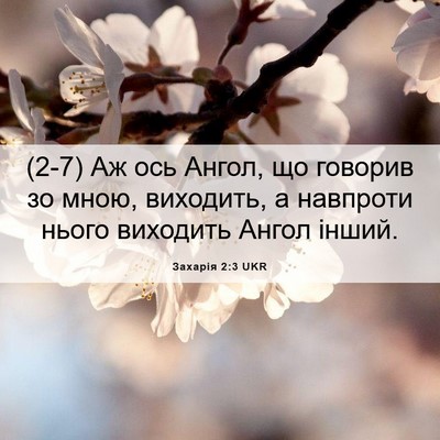 Picture 06 - Захарія 2:3 UKR - (2-7) Аж ось Ангол, що говорив - Bible Verse Picture