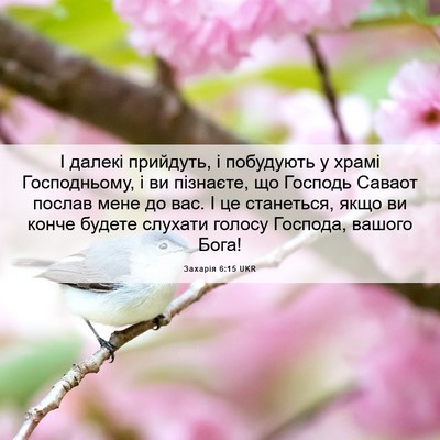Picture 06 - Захарія 6:15 UKR - І далекі прийдуть, і - Bible Verse Picture