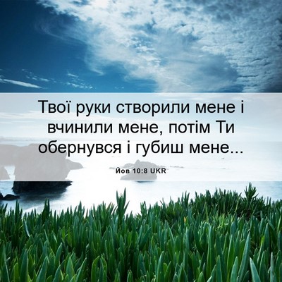 Picture 06 - Йов 10:8 UKR - Твої руки створили мене і - Bible Verse Picture