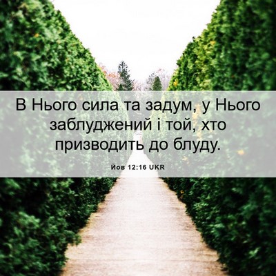 Picture 06 - Йов 12:16 UKR - В Нього сила та задум, у - Bible Verse Picture