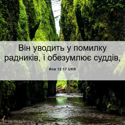 Picture 06 - Йов 12:17 UKR - Він уводить у помилку - Bible Verse Picture