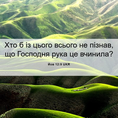 Picture 06 - Йов 12:9 UKR - Хто б із цього всього не - Bible Verse Picture