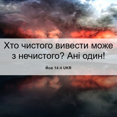 Picture 06 - Йов 14:4 UKR - Хто чистого вивести може з - Bible Verse Picture