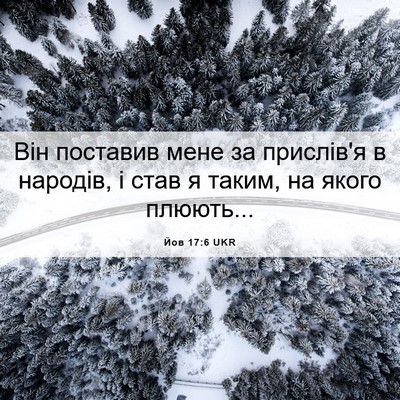 Picture 06 - Йов 17:6 UKR - Він поставив мене за - Bible Verse Picture