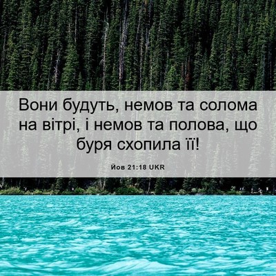 Picture 06 - Йов 21:18 UKR - Вони будуть, немов та - Bible Verse Picture