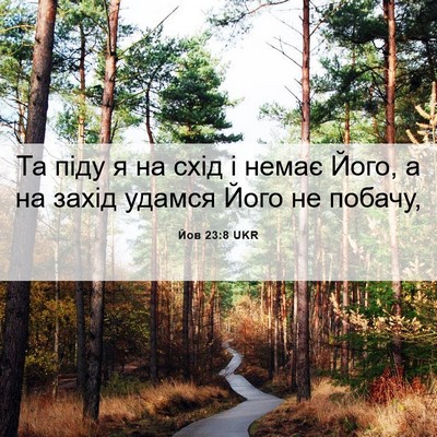 Picture 06 - Йов 23:8 UKR - Та піду я на схід і немає - Bible Verse Picture