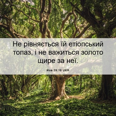 Picture 06 - Йов 28:19 UKR - Не рівняється їй - Bible Verse Picture