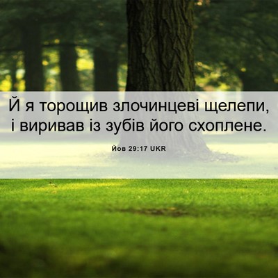 Picture 06 - Йов 29:17 UKR - Й я торощив злочинцеві - Bible Verse Picture